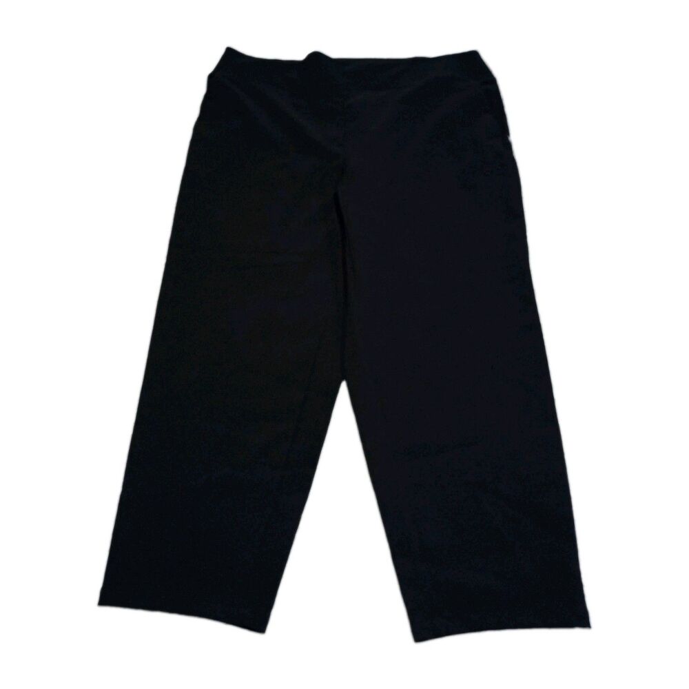 Nine West Womens Pants Size 0X Black Straight Ankle Pull On Stretch Workwear